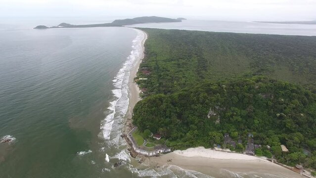 Fortaleza de Nossa Senhora dos Prazeres de Paranagu&aacute;, built in 1767; and Fortaleza Beach, na Ilha do Mel (Honey Island) - Paranagu&aacute;, Paran&aacute;, Brazil