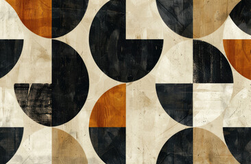 Design a series of graphic wallpapers that integrate the vintage paper texture with modern geometric shapes