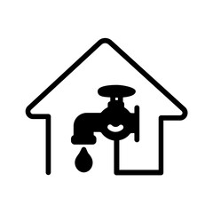 Vector solid black icon for Water