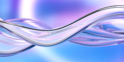 Transparent clear colorful glass or liquid waves. Neon pattern abstract background