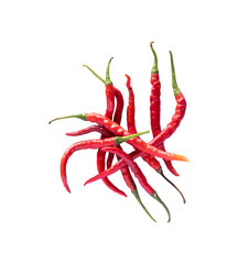 fresh red hot chilli peppers on white background isolated