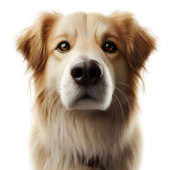 a dog looking at front, 4k, high quality realistic, transparent background, png