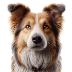 a dog looking at front, 4k, high quality realistic, transparent background, png