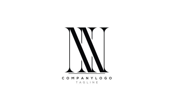 Alphabet letters Initials logo NN