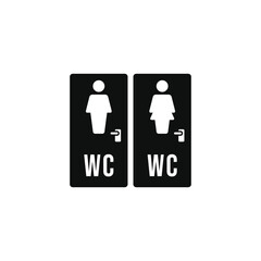 Toilet door icon isolated on transparent background