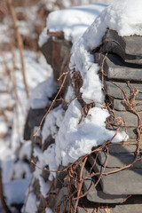 Snow-Covered Traditional Korean House 'Hanok