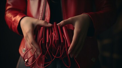 woman in red dress. generative ai
