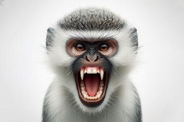 Fototapeta premium angry monkey on a white background