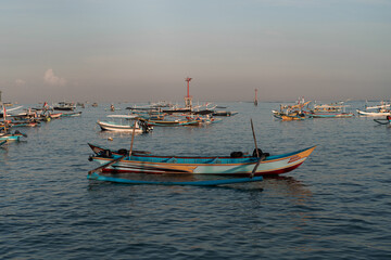 Fishing boats at dawn, Bali.