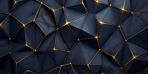Abstract low polygonal pattern luxury golden line with dark navy blue template background Luxury and elegant  Premium style for poste  cove  prin  artwork  Vector illustration  