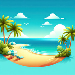Summer background illustration with place for text
