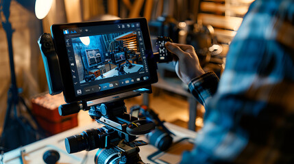 camera in action and recording or shooting movie scenes - Powered by Adobe