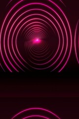 Naklejka premium Oscillating loops with pop art, speculative modeling and bright concentric circles twisting with neon glow mesmerizing and variating patterns