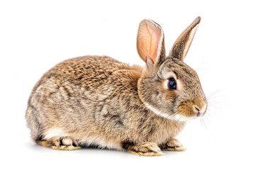 a small rabbit sitting on a white surface