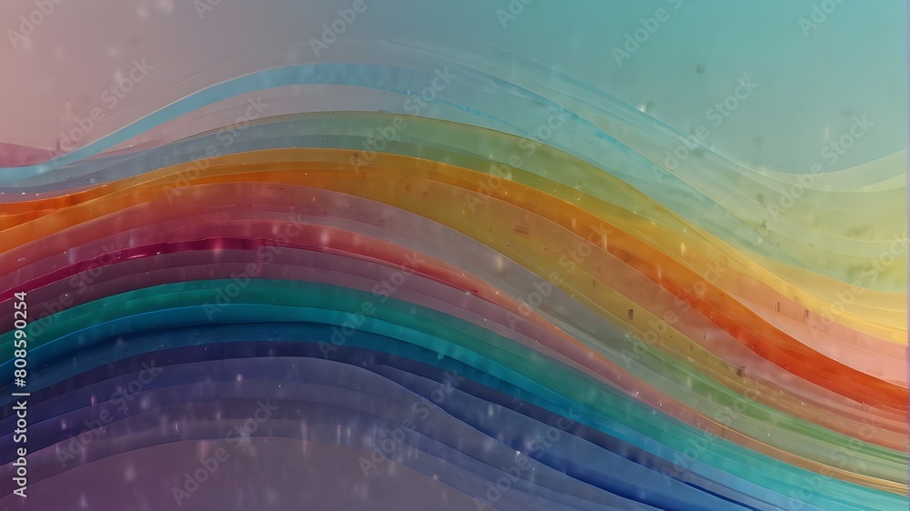 Poster transparent wave layers combining to create a pleasing chromatic symphony
