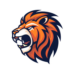 Obraz premium A fierce lion s head in a striking graphic design