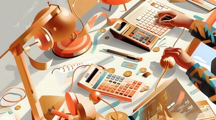 Payroll Specialist's Workspace: Tools, Spreadsheets, and Documents