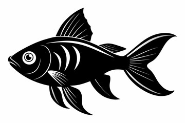 A goldfish silhouette black vector illustration