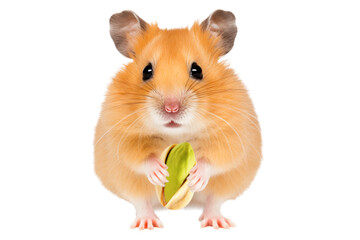 Hamster with pistachio isolated on transparent background.