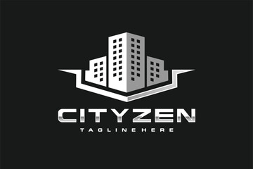 city buildings emblem logo