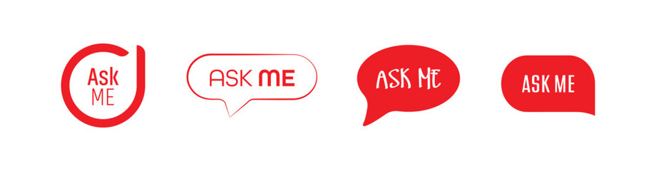 ask me sign on white background	