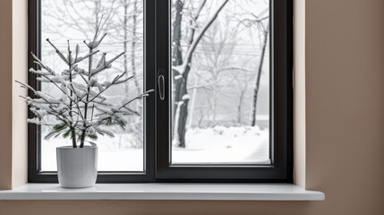 Relaxing interiors composition with natural light coming into a room trough a window.