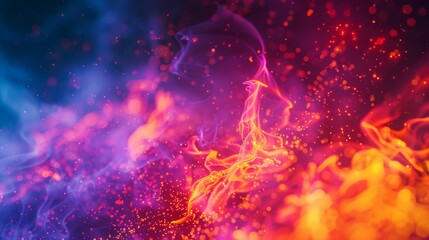 Ethereal Flames Dance in Cosmic Harmony, Flowing Energy Swirls, abstract fire background