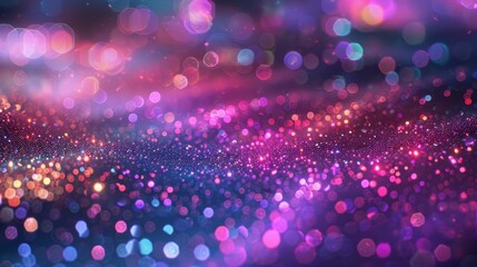 Neon Bokeh Lights, Pink, Purple and Blue Abstract Glitter Background