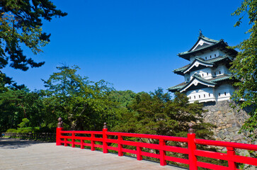 Hirosaki castle in Aomori prefecture, Tohoku, Japan.