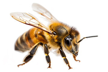 a bee with a black and yellow body and wings