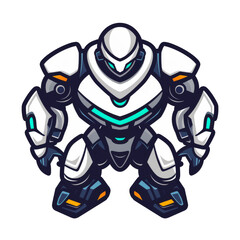 Obraz premium A stylized illustration of a futuristic robot ready for action