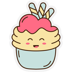 Cute Cupcake Sticker