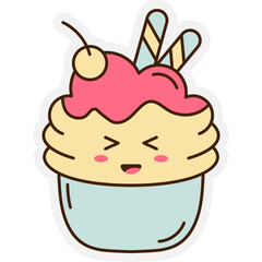 Cute Cupcake Sticker