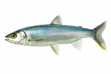 a fish with a long tail and a blue body