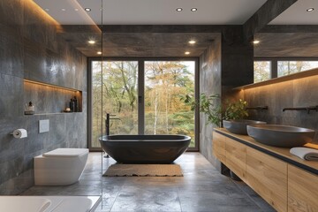 Interior of modern stylish bathroom