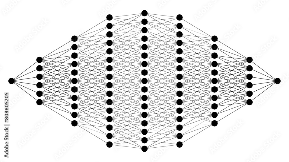 Poster Convolutional Neural Network Architecture. How AI Work. Data Science, Machine Learning, Artificial Intelligence. Science or Technology Vector Illustration.