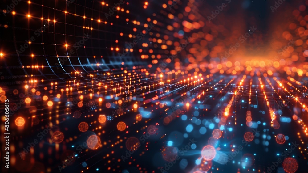 Poster digital grid online network: a photo illustrating a digital grid in an online network