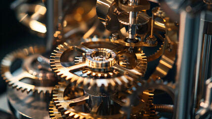 close up of clock mechanism
