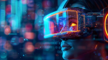 Virtual Reality Gaming: A 3D illustration of virtual reality gaming