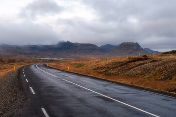 Autumn colors in Snaefellsnes Landscape in early morning, West Iceland
