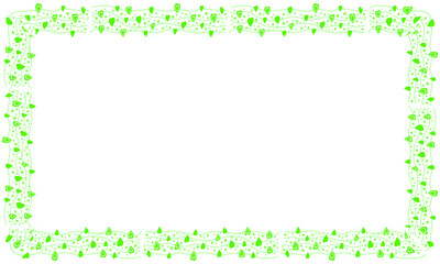 Hand drawn hearts border and frame on white background