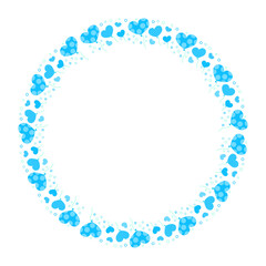 Hand drawn hearts border and frame on white background