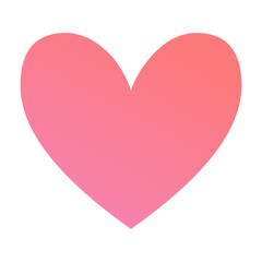 Hand drawn red heart on white background