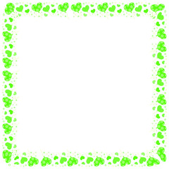 Hand drawn hearts border and frame on white background