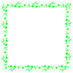 Hand drawn hearts border and frame on white background