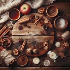 still life with coffee and spices, Rustic Wood Texture for Cozy Designs