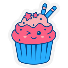 Cute Cupcake Sticker