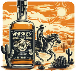 Whiskey illustration created by artificial intelligence.

