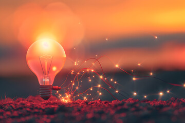 The Unplugging of a Bright Idea - A Vibrant Metaphorical Depiction of Innovation and Creativity