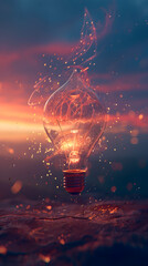 The Unplugging of a Bright Idea - A Vibrant Metaphorical Depiction of Innovation and Creativity